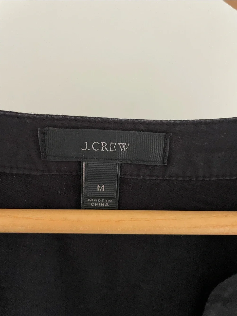 J. Crew Black V-Neck Tunic with Eyelet Trim
